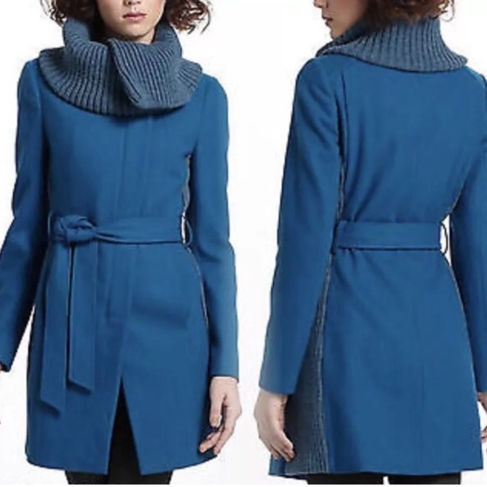 PRICE DROP Anthropologie ELEVENSES Teal Wool Coat